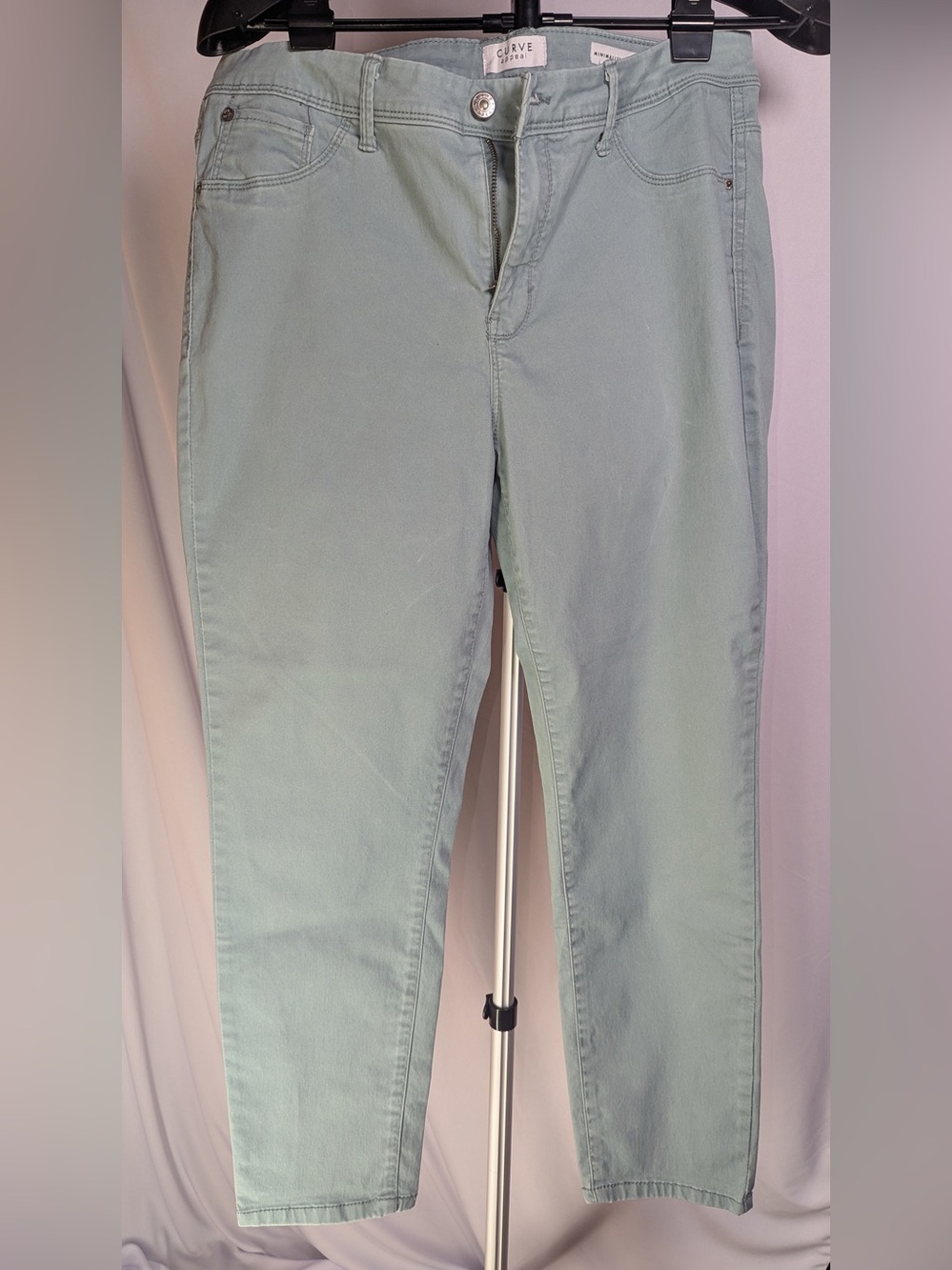 Women’s Curve Appeal Mint Green Slim Jeans